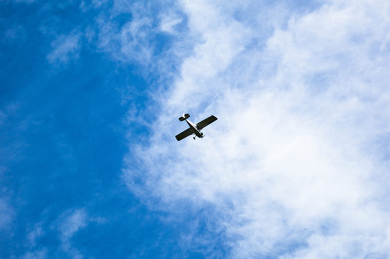 white airplane in mid air under blue sky during daytime, HD wallpaper