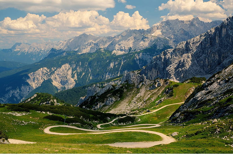 bavarian alps, mountain, nature, fun, field, HD wallpaper