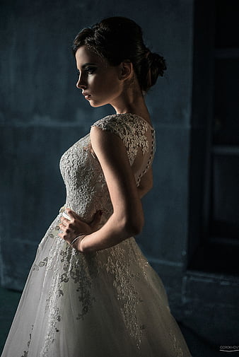 Premium Photo | Wedding dress HD 8k result photographic wallpaper