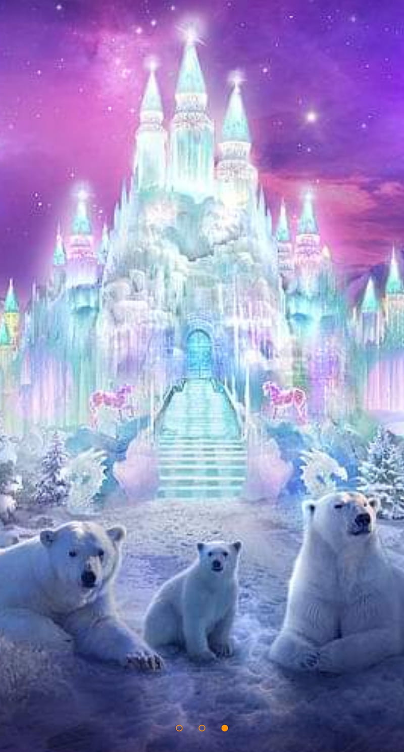 Polar Bear Castle , polar, bear, castle, winter, christmas, cartoon, fun, HD phone wallpaper