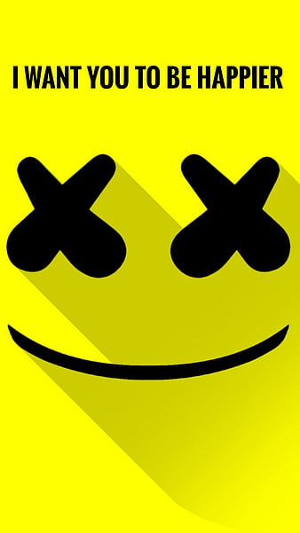 Happier marshmello, logo, friend, real, yellow, quote, bonito, happy, HD  phone wallpaper | Peakpx