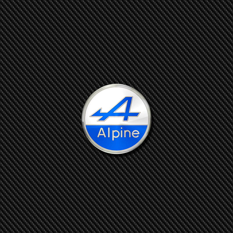 Alpine Carbon, badge, emblem, HD phone wallpaper