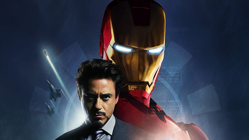 For My Pal Tony_Stark, Suit, Cute, Handsome, Robert Downy Jr, Man, Powerful, Glowing eyes, Iron Man, Blue, HD wallpaper