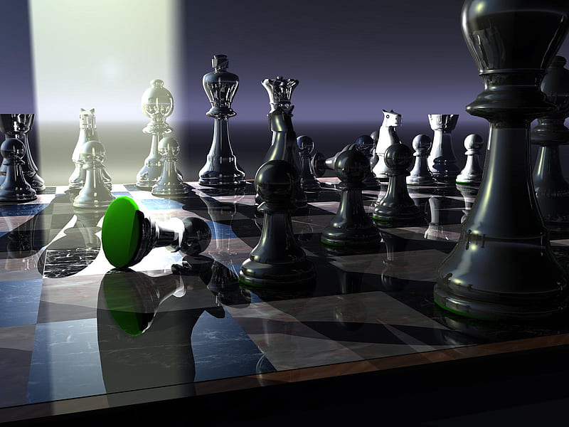 Chess, chess pieces, 3d and cg, abstract, chessboard, board, 3d, intelligence, chess board, xhess, HD wallpaper