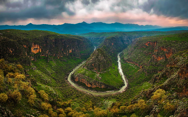 Barzan Gorge Kurdistan, canyon, river bend, Iraqi Kurdistan, Erbil province, Iraq, R, beautiful nature, HD wallpaper