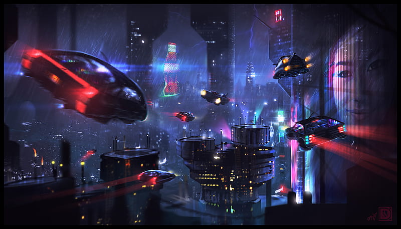 Science Fiction City, science-fiction, artist, digital-art, HD wallpaper