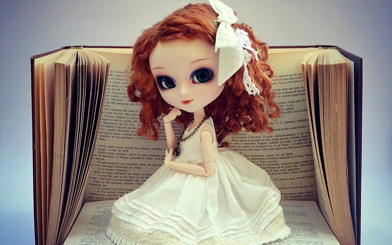 Pretty doll, pretty, books, doll, girl, HD wallpaper | Peakpx