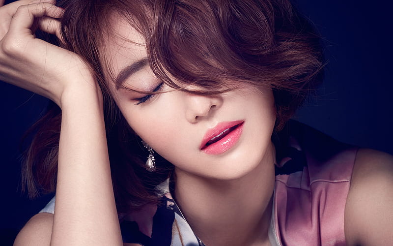 Go Joon-hee, Korean actress, portrait hoot, face, Korean fashion model, Kim Eun-joo, HD wallpaper