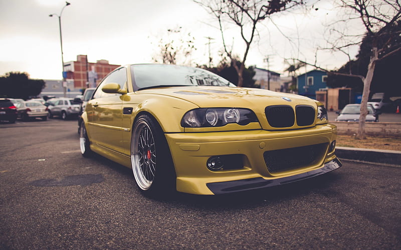 BMW 3, tuning BMW, gold BMW, sports cars, coupes, BMW E46, HD wallpaper