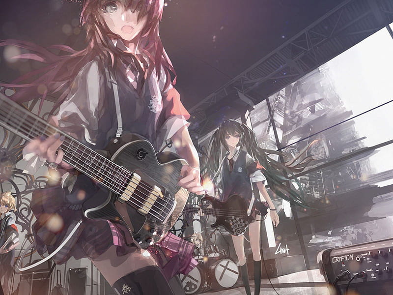 Download Music Anime Rock Girl Wallpaper | Wallpapers.com