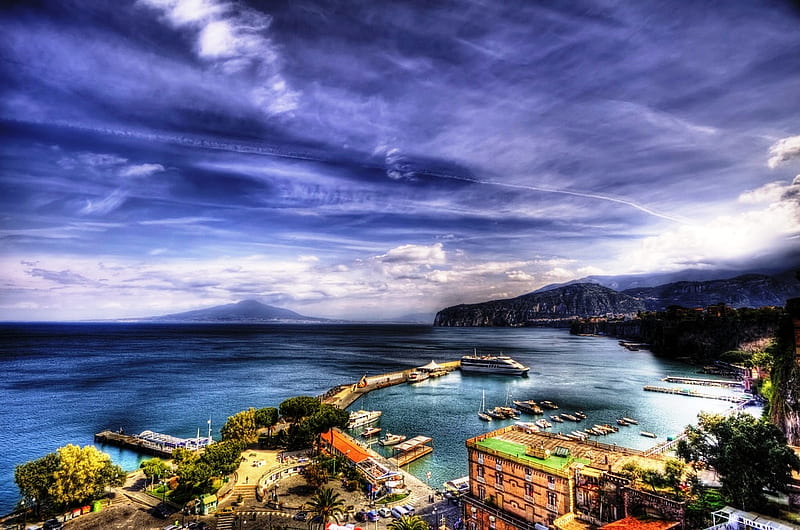 Belvedere, architecture, ocean, places, bonito, sky, sea, graphy, italy, blue, HD wallpaper