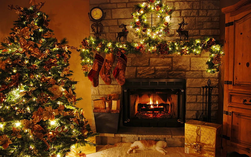 Christmas home, pretty, house, cottage, home, cabin, bonito, lights ...