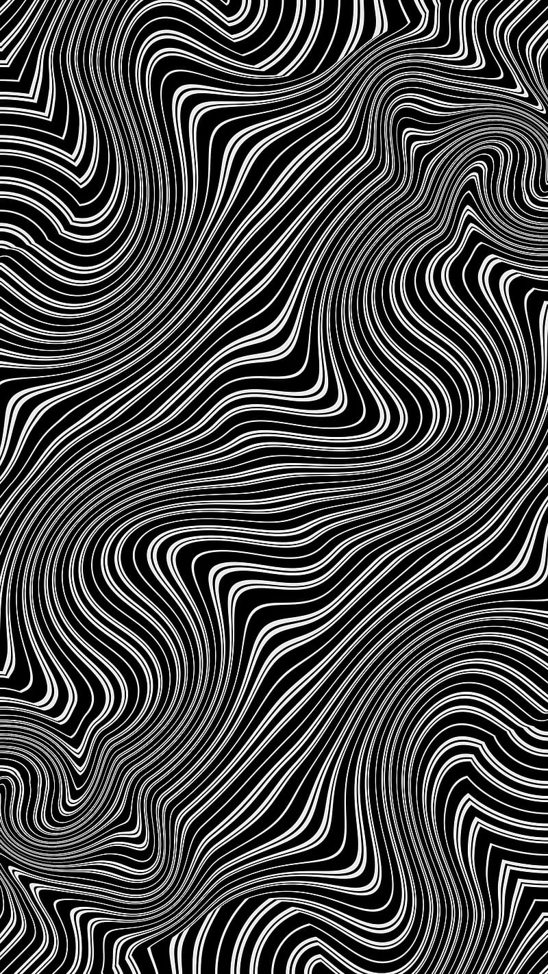 WHITE WAVE, Optical, abstract, black, iOS, illusion, iphone, line,  minimalistic, HD phone wallpaper | Peakpx