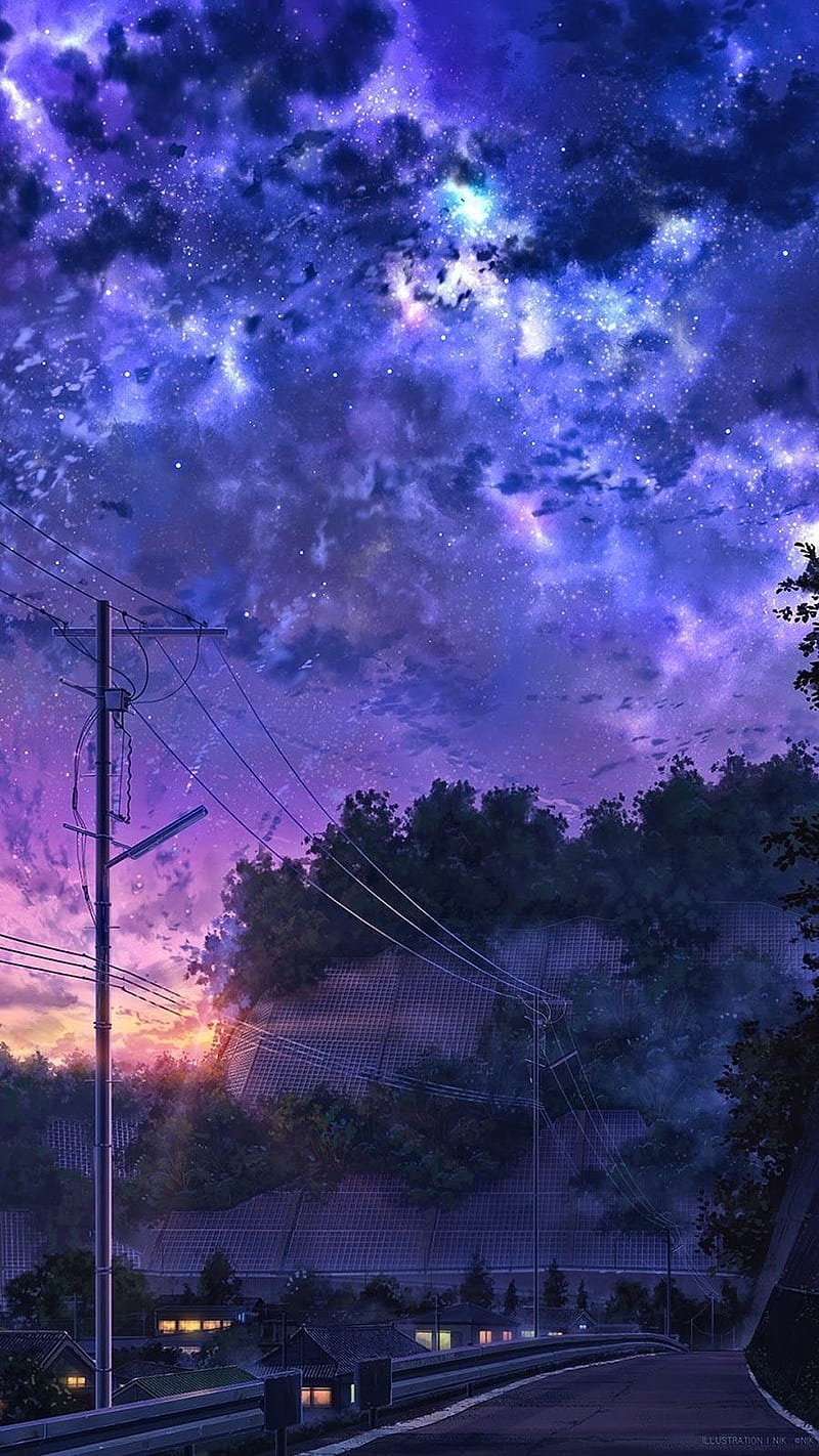 Anime Background, evening, street, HD phone wallpaper