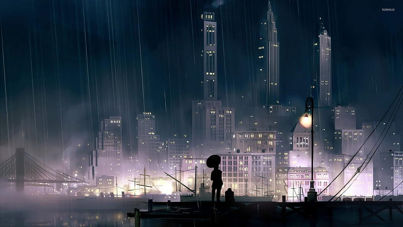 Rain Night, HD wallpaper Rain Night, HD wallpaper