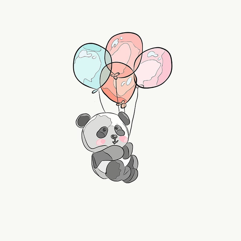 Baby Panda, balloons, bonito, cute, cutie, flying, pet, pooh, HD phone  wallpaper | Peakpx