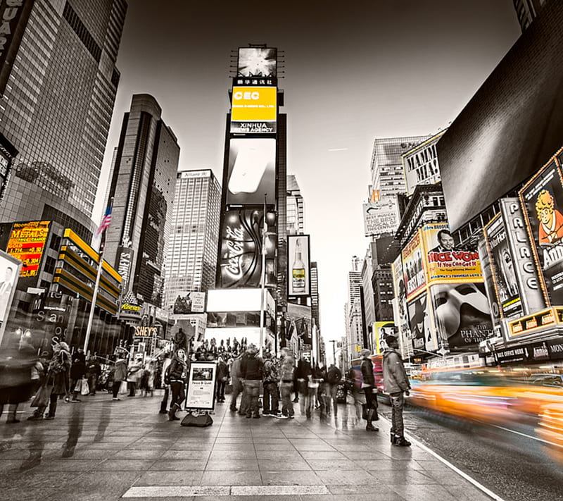 NYC Times Square, awesome, cool, new york, nice, street, times square, view, HD wallpaper