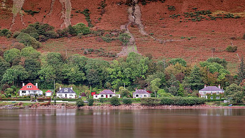 Village of Lochranza on the Isle of Arran Scotland Travel, HD wallpaper