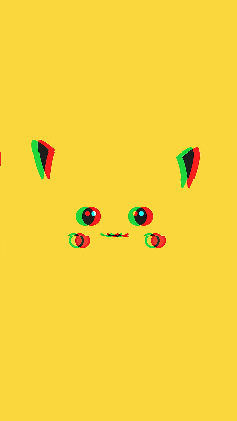 Pikachu glitched, pokemon, yellow, HD phone wallpaper