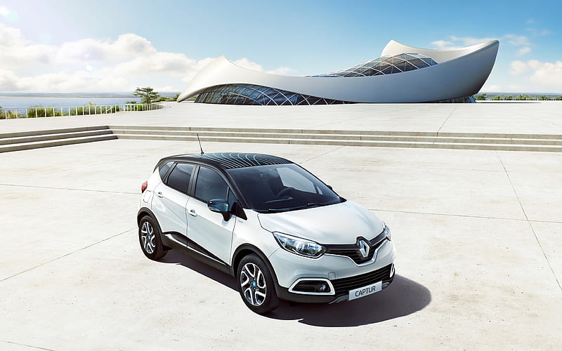 Renault Captur, 2017 new white Captur, crossover, French cars, Renault, HD wallpaper