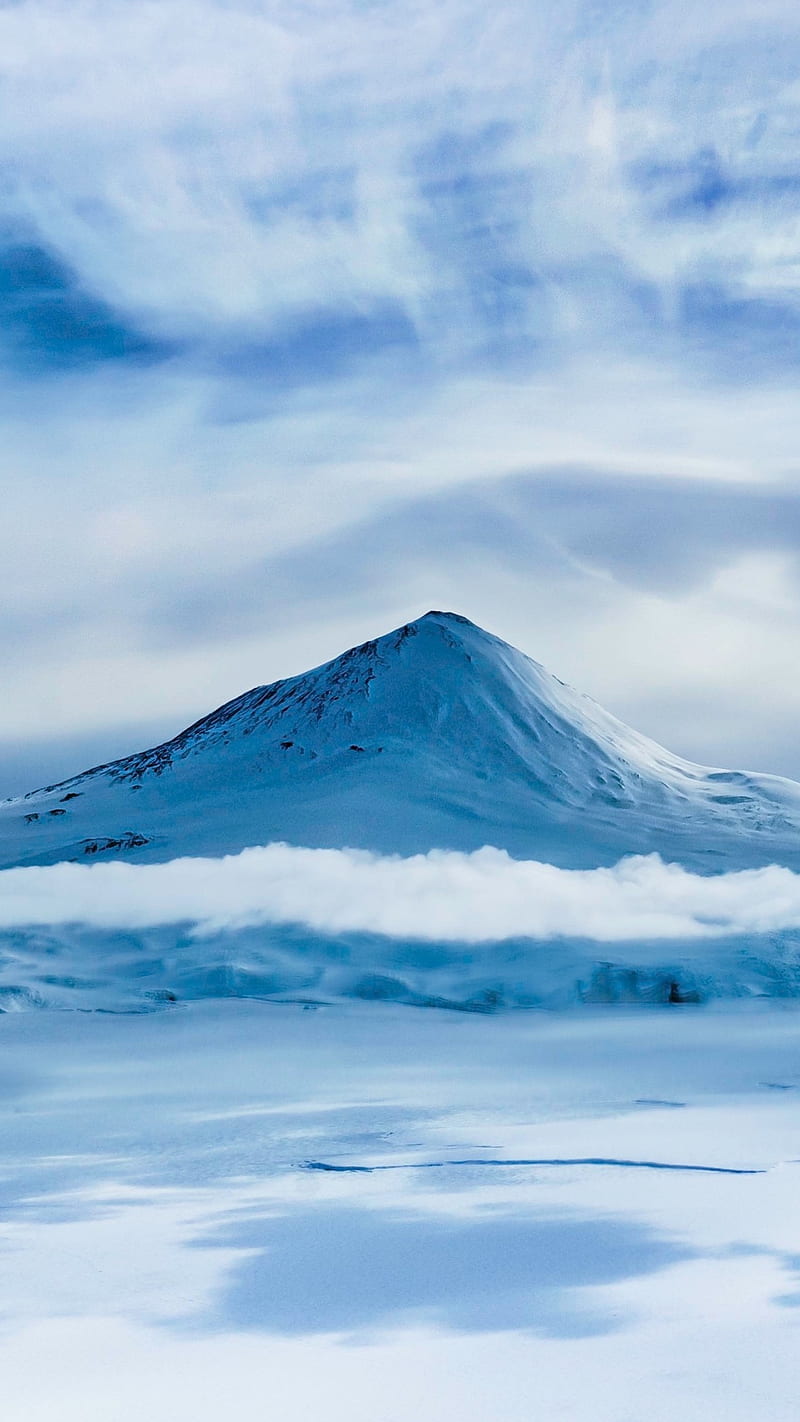 Mount Erebus , mount erebus, antarctica, snow, bright, background, lockscreen, HD phone wallpaper