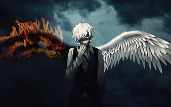 Wallpaper Kaneki Ken, Tokyo Ghoul, Manga, Red Eye - Resolution:1514x1080 -  Wallpx