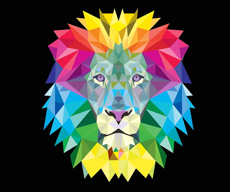 Lion, abstract, vector, HD wallpaper