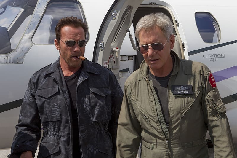 Arnold Schwarzenegger, Harrison Ford, Movie, The Expendables, Trench (The Expendables), The Expendables 3, Max Drummer, HD wallpaper