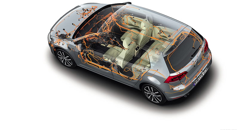 2013 Volkswagen Golf 7 (vii) Electronics: Wire harness , car, HD wallpaper