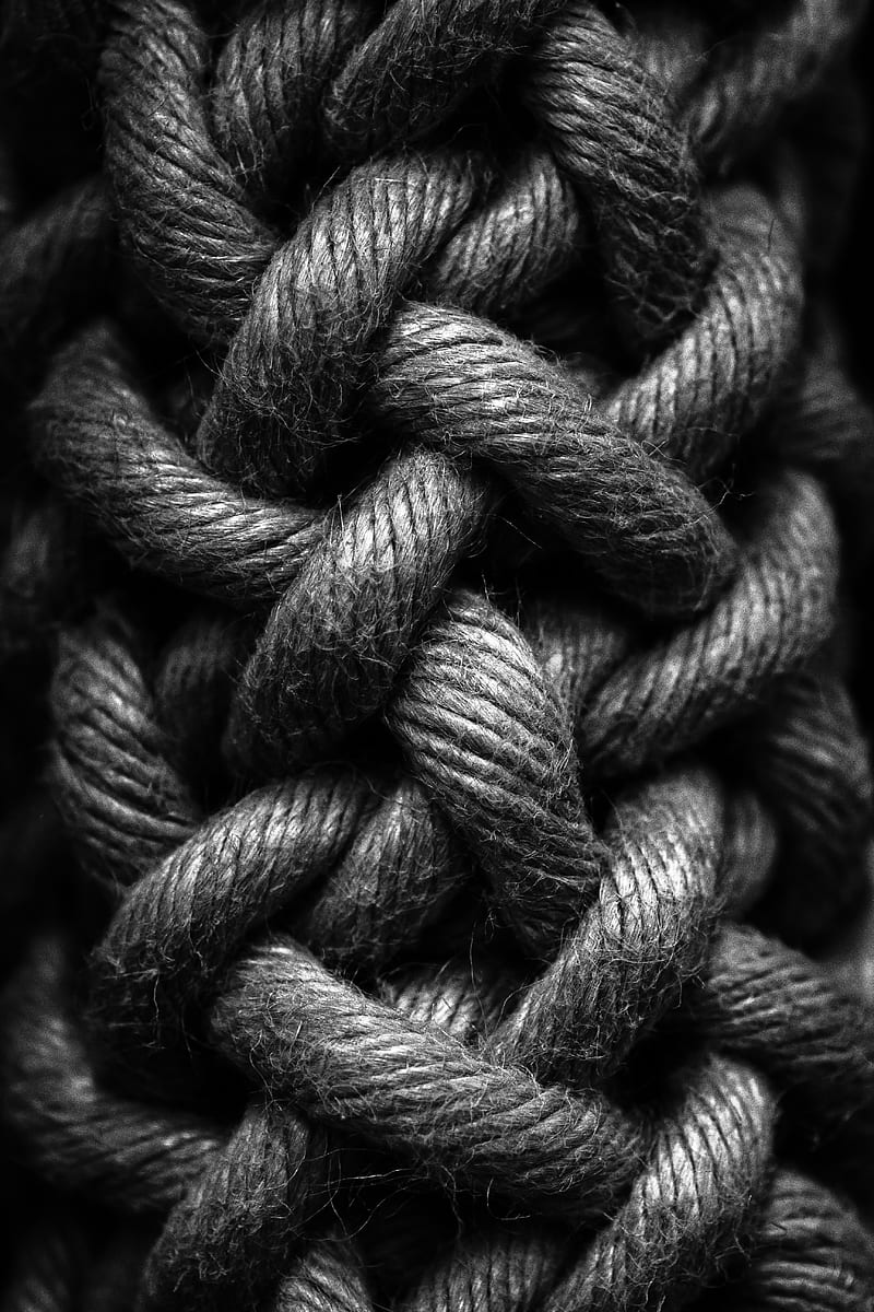 rope, bw, weave, HD phone wallpaper