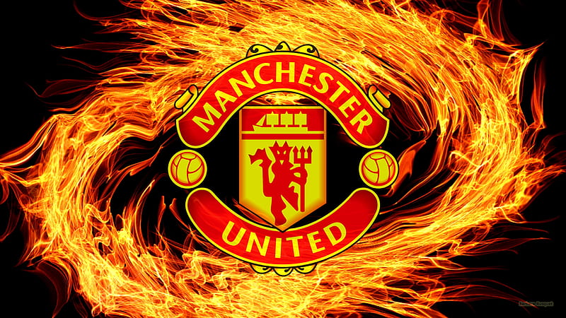 Manchester United F.C., Manchester, Football, Soccer, Logo, Club, Sport, Emblem, Man United, fire, United, Manchester United, HD wallpaper