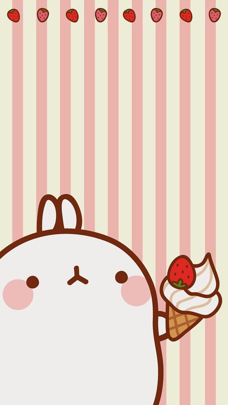 Kawaii bun, adorable, bunny, cute, ice cream, kawaii, rabbit, HD phone wallpaper