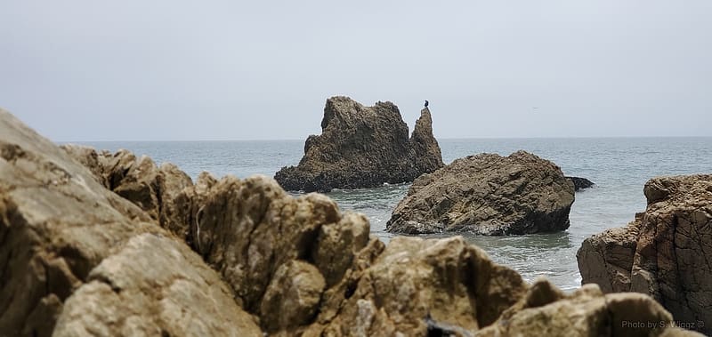 El Matador Beach, Malibu, California, El Matador, Beach, Horizon, California, Sky, Birds, Rocks, Nature, Ocean, Waves, HD wallpaper