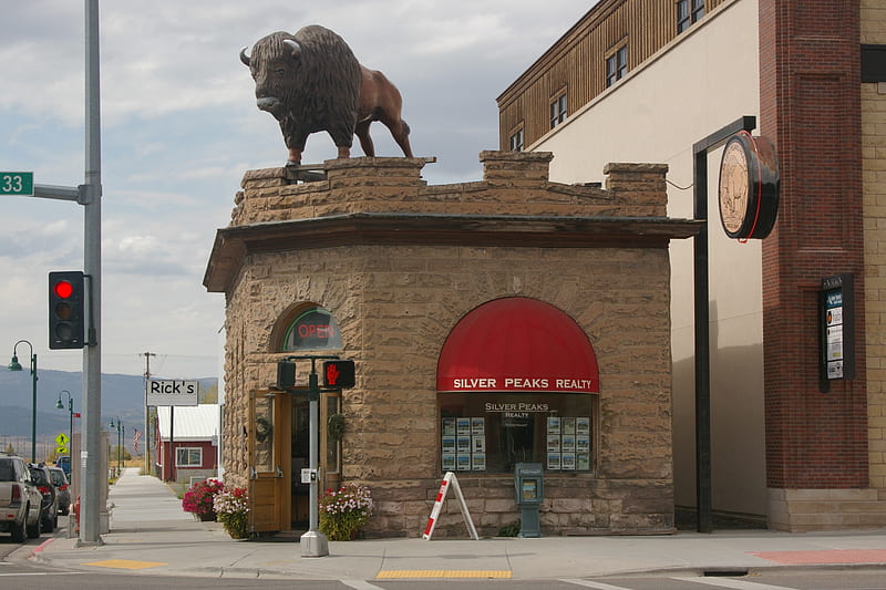 Historical Buffalo Burger Building, Driggs, Idaho, Landmark, genic, Tourism, Historical, HD wallpaper
