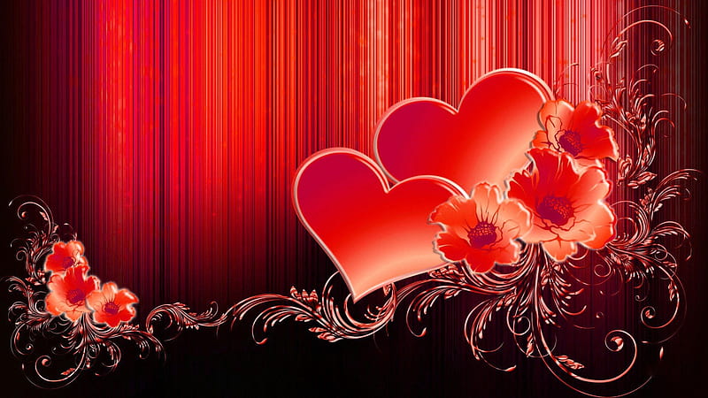 Valentine hearts, pretty, lovely, romantic, romance, holiday, background, bonito, valentine, corazones, nice, love, flowers, passion, HD wallpaper