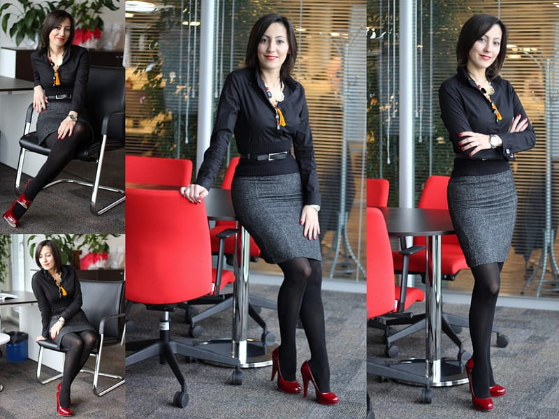 office woman-Tight Skirt-Pantyhose, skirt, tight, office, woman, HD wallpaper