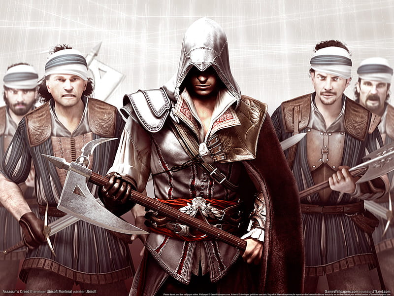 Assassins Creed Mercenaries, ezio, mercenaries, ac2, axes, HD wallpaper