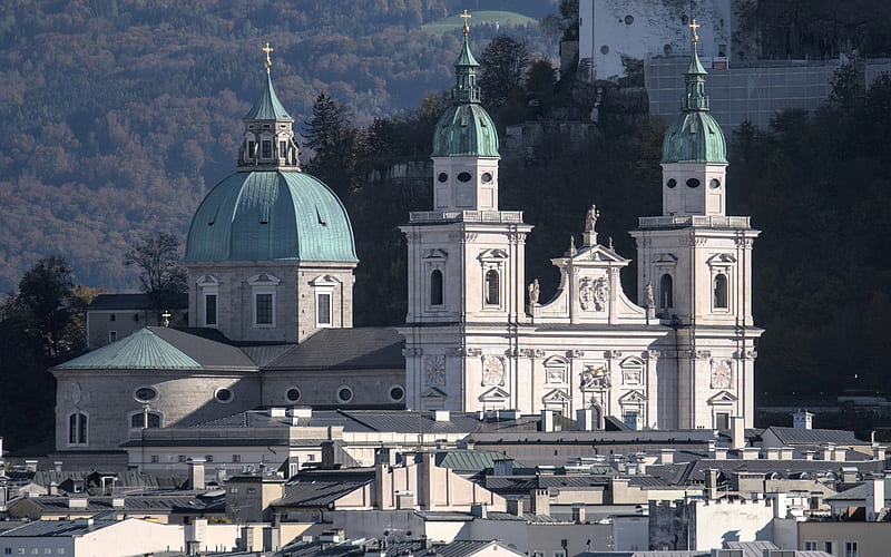 Church in Austria, Austria, dome, Salzburg, church, HD wallpaper