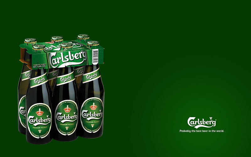 Carlsberg Beer, alcohol, drink, beer, carlsberg, bottles, HD wallpaper