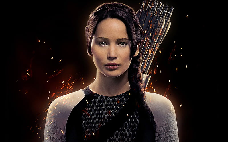 Jennifer Lawrence As Katniss, jennifer-lawrence, movies, HD wallpaper