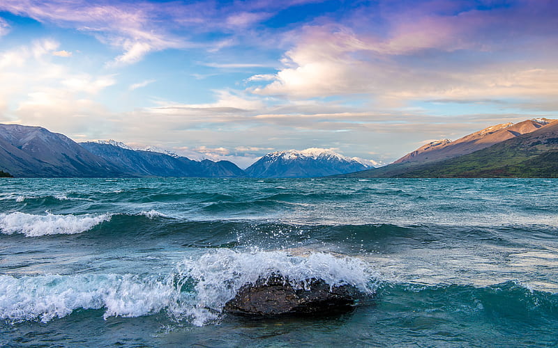 Lake Ohau New Zealand, lake, nature, mountains, HD wallpaper