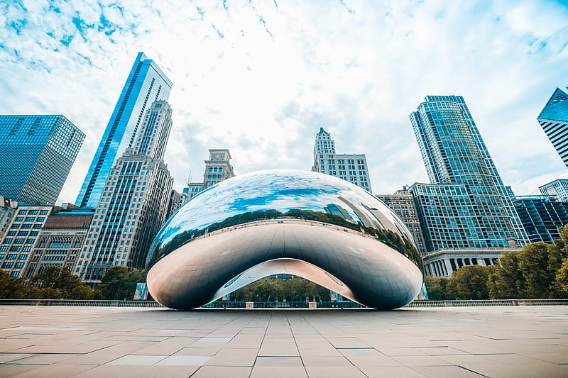 cloud gate in city during daytime, HD wallpaper