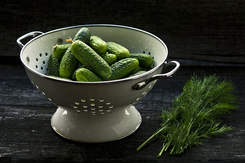 bowl strainer and pickles, HD wallpaper