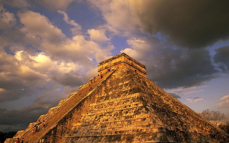 ancient mayan ruins, ruins, pyramid, mayan, ancient, HD wallpaper