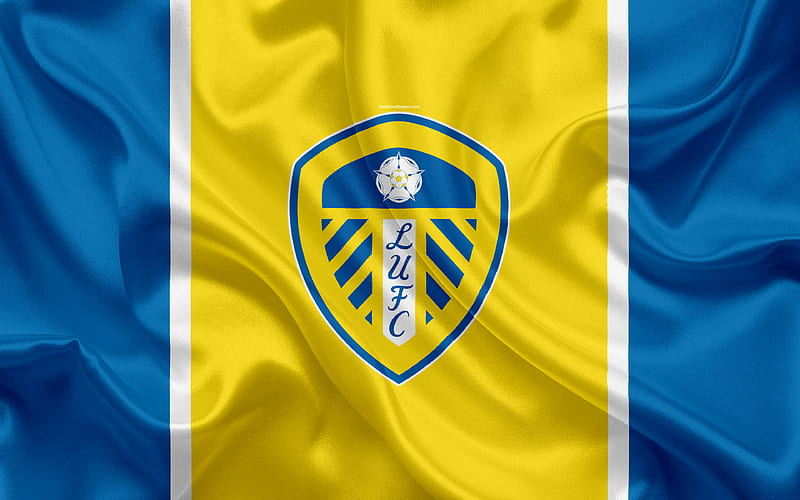 Leeds United FC, silk flag, emblem, logo Leeds, UK, English football club, Football League Championship, Second League, football, HD wallpaper