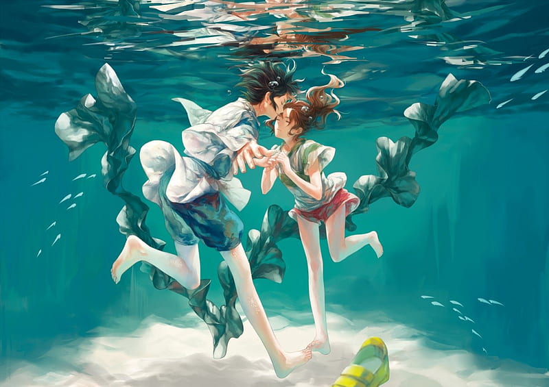 Always With Me~, underwater, colorful, movie, bonito, Spirited Away, true  love, HD wallpaper | Peakpx