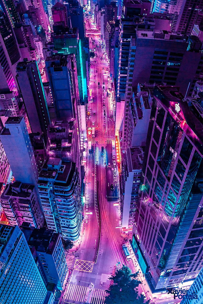 Xavier Portela, light, city, HD phone wallpaper