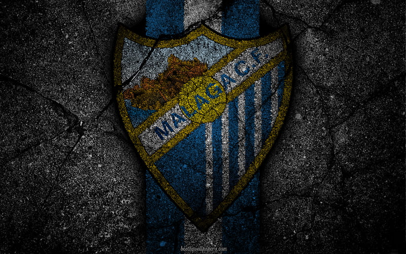 Malaga, logo, art, La Liga, soccer, football club, LaLiga, grunge, Malaga FC, HD wallpaper