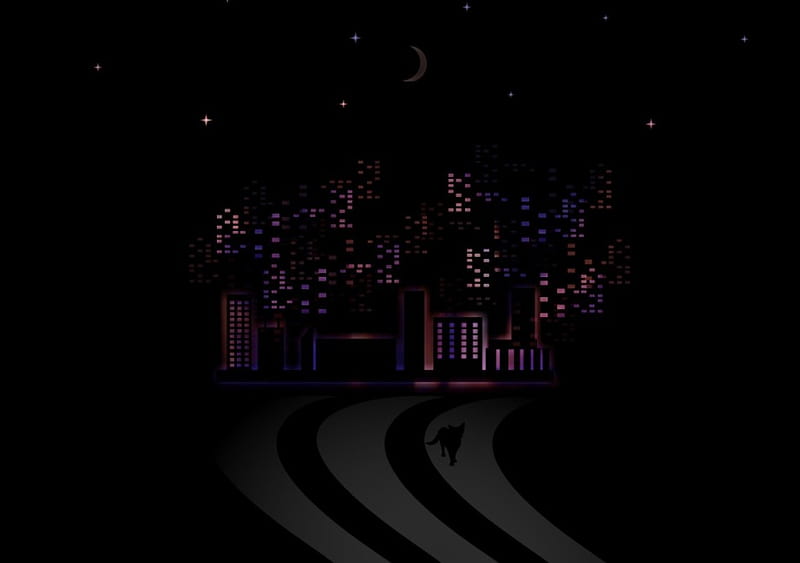 Ciudad de noche, minimalista, abstracto, noche, oscuro, Fondo de pantalla  HD | Peakpx