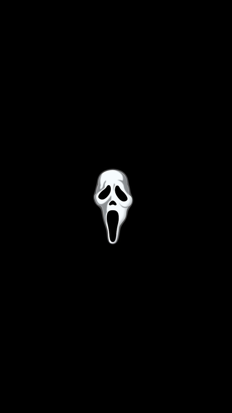 Ghost Face, black, dark, horror, minimalistic, HD phone wallpaper